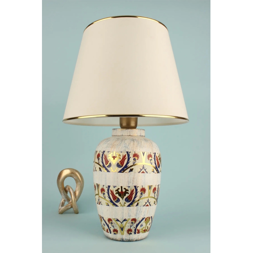 Lámpara de mesa RAMZES 1xE27/40W/230V crema/dorada