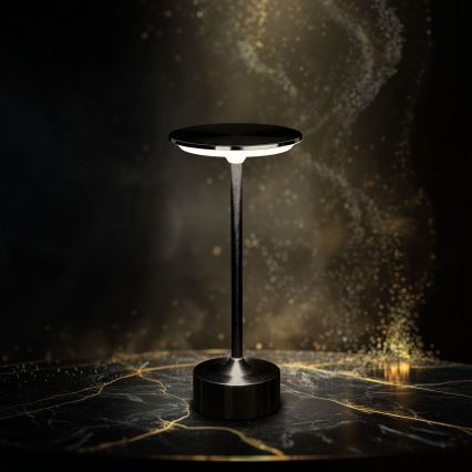 Lámpara de mesa LED recargable y regulable NEW YORK LED/1,8W/5V 2700K/4000K/6500K 1200 mAh negra