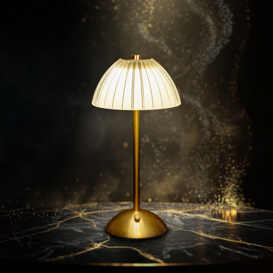 Lámpara de mesa recargable LED regulable PARIS LED/2W/5V 2700K/4000K/6500K 800 mAh dorada