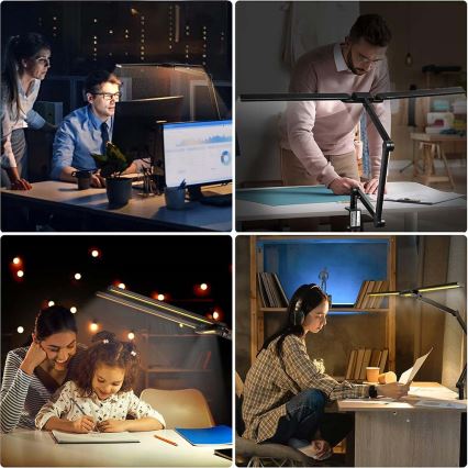 LED Regulable táctil flexible lámpara de mesa POINTIQ LED/24W/230V 3000-6500K CRI 92 negro