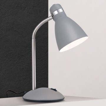 Lámpara de mesa SCHOOL 1xE27/40W/230V gris/cromo mate