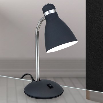 Lámpara de mesa SCHOOL 1xE27/40W/230V negra/cromo mate