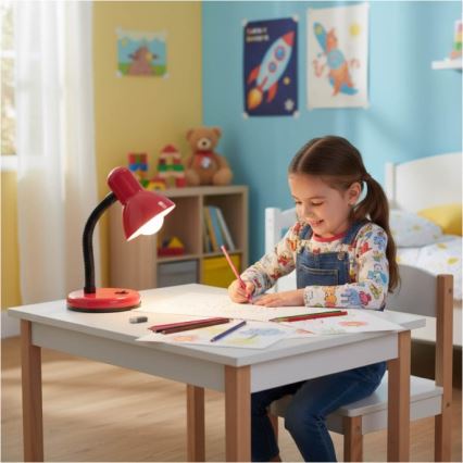 Lámpara de mesa SMIESZEK 1xE27/40W/230V rosa