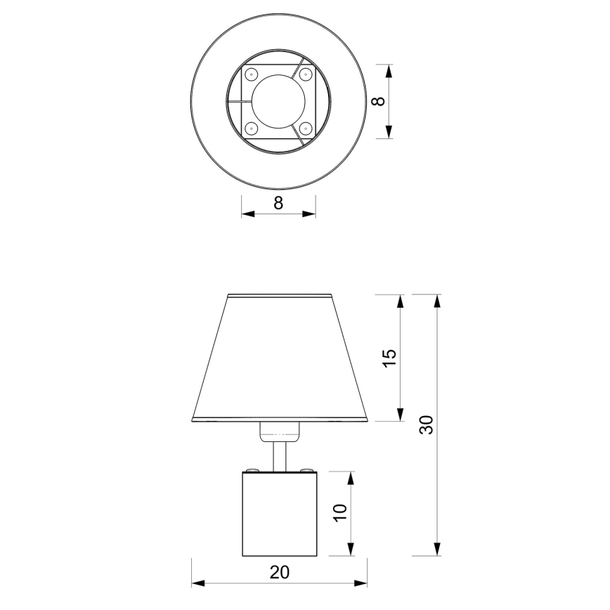 Lámpara de mesa SODER 1xE27/60W/230V