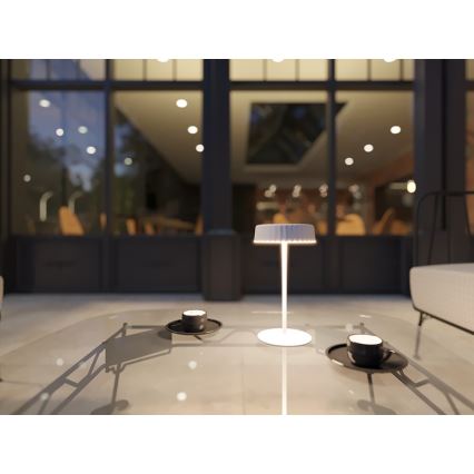 Lámpara de mesa solar recargable LED regulable VIVIEN LED/3W/5V 2700K 1600 mAh IP54 blanca