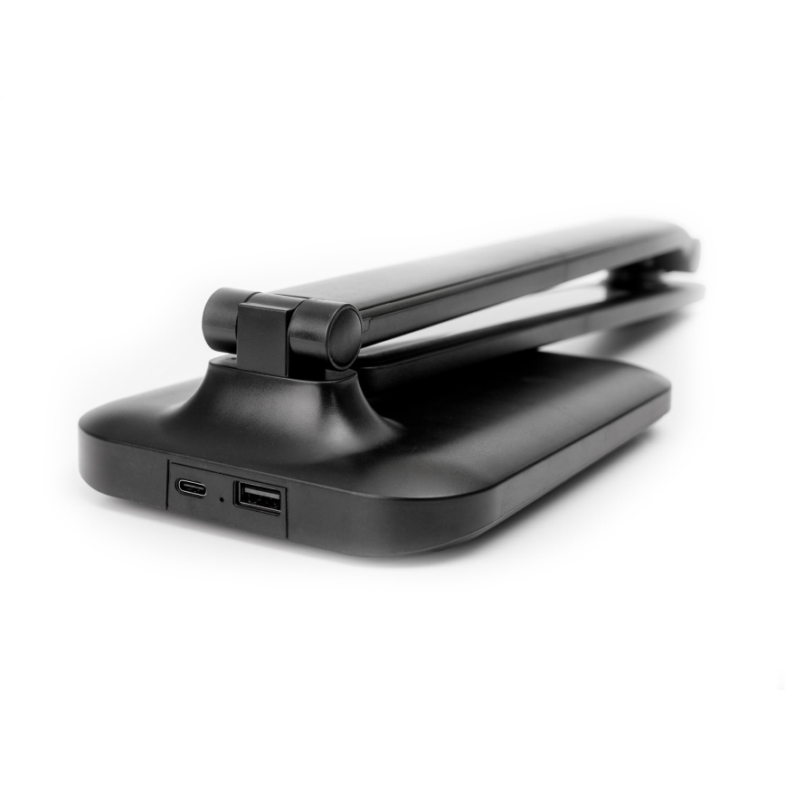 Lámpara de mesa táctil LED regulable con puerto USB REMUS LED/5W/230V, negra