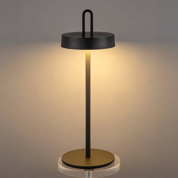 Lámpara de mesa táctil recargable LED regulable para exterior SHINE LED/1,5W/3,7V 3000 mAh IP44 negra