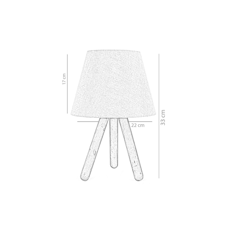 Lámpara de mesa WOOD 1xE27/60W/230V beige