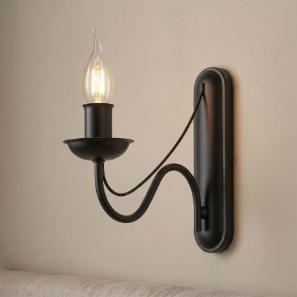 Lámpara de pared ANTON 1xE14/60W/230V negra