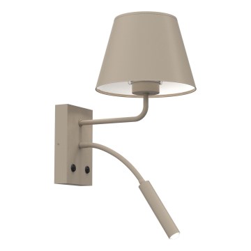 Lámpara de pared ARDEN 1xE27/15W/230V + 1xG9/8W beige