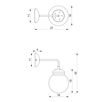 Lámpara de pared HYDRO 1 1xE14/60W/230V