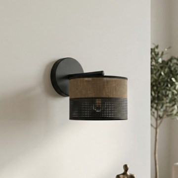 Lámpara de pared KARBON 1xE27/15W/230V negra/marrón