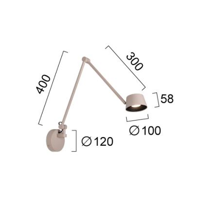 Lámpara de pared LED regulable SAVINA LED/9W/230V beige