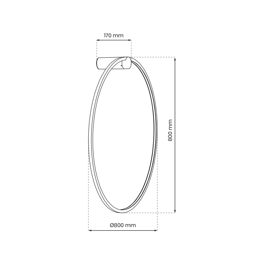 Lámpara de pared LED SATURNO LED/46W/230V Ø 80 cm IP44 dorado