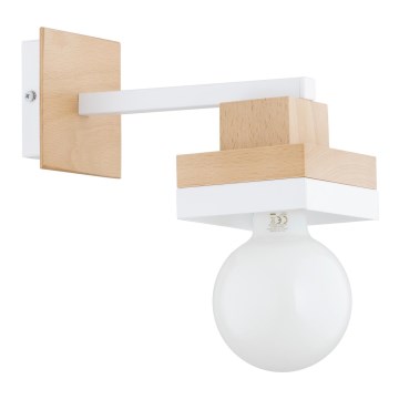 Lámpara de pared MIKO 1xE27/15W/230V blanca/beige