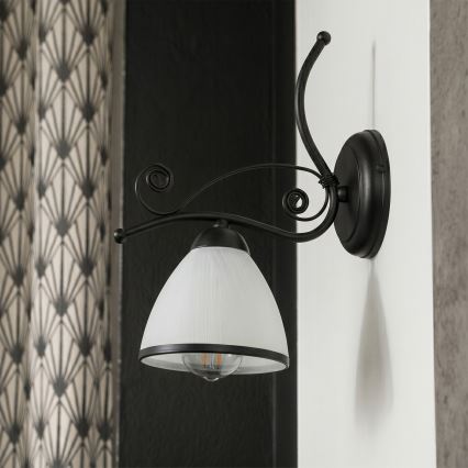 Lámpara de pared RETRO 1xE27/60W/230V negro/blanco
