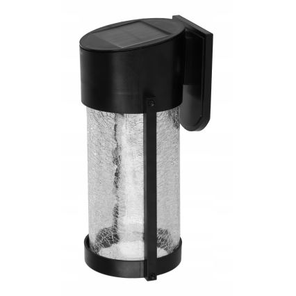 Lámpara de pared solar LED/3,7V 300 mAh IP44 negra
