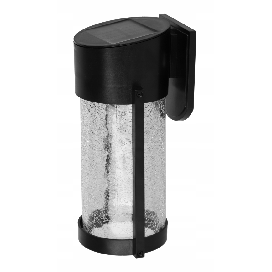 Lámpara de pared solar LED/3,7V 300 mAh IP44 negra