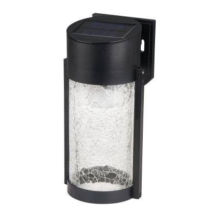 Lámpara de pared solar LED/3,7V 300 mAh IP44 negra
