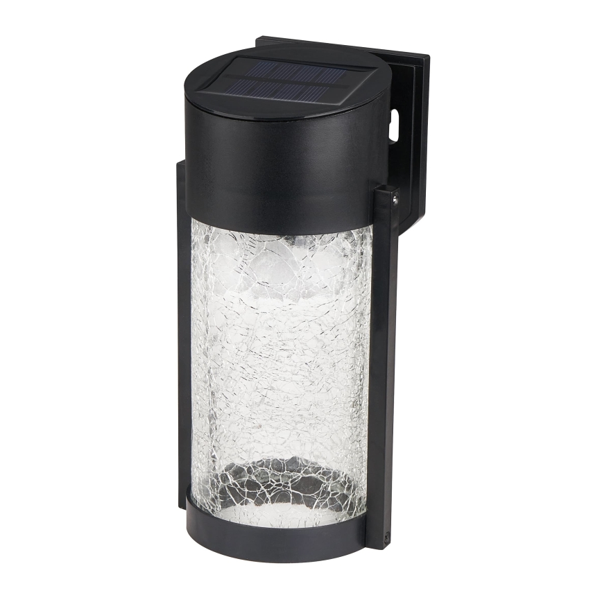 Lámpara de pared solar LED/3,7V 300 mAh IP44 negra