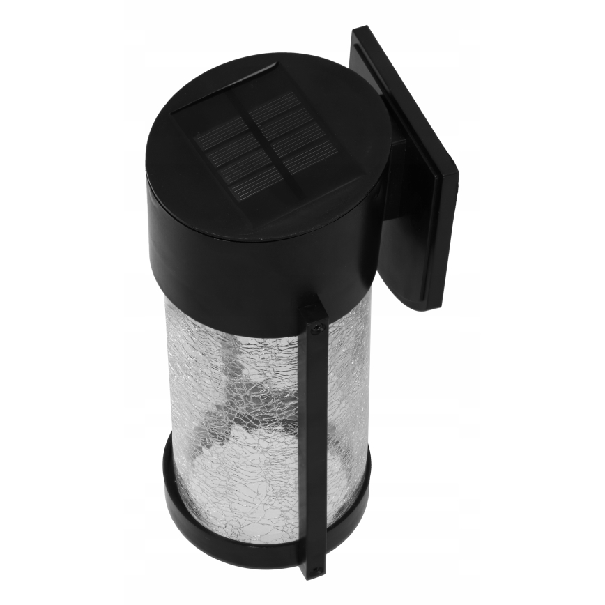 Lámpara de pared solar LED/3,7V 300 mAh IP44 negra