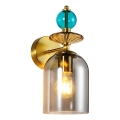 Lámpara de pared TROPEA 1xE27/15W/230V dorado/azul/beige ahumado/gris