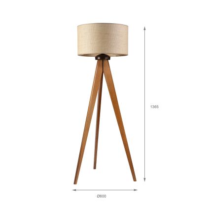 Lámpara de pie AIDA 1xE27/15W/230V roble/rafia