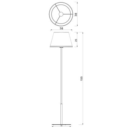 Lámpara de pie ARDEN 1xE27/15W/230V beige