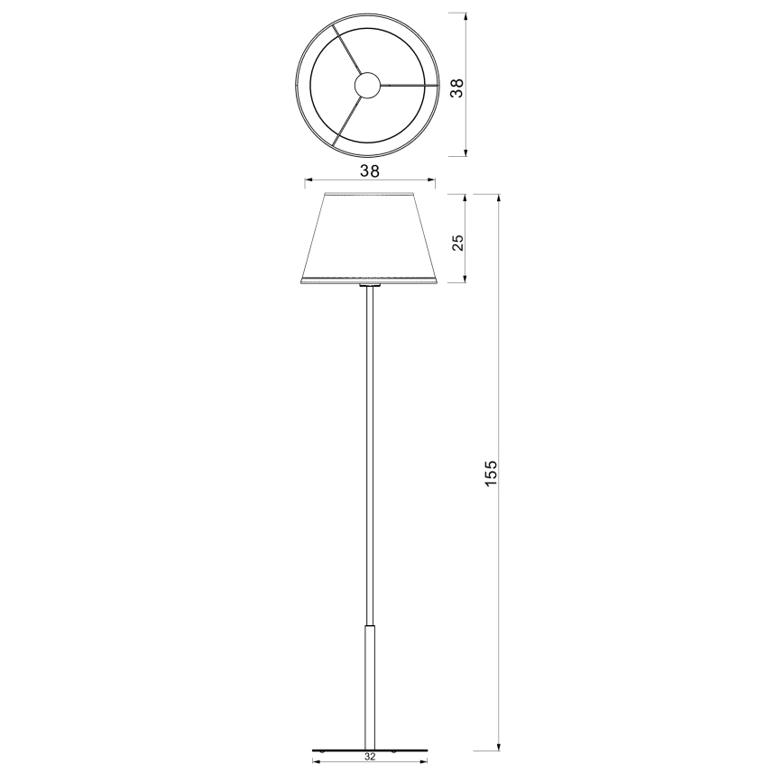 Lámpara de pie ARDEN 1xE27/15W/230V beige