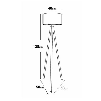Lámpara de pie AYD 1xE27/40W/230V marrón/gris