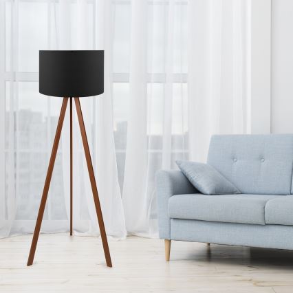 Lámpara de pie AYD 1xE27/60W/230V negra/marrón