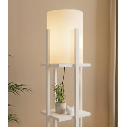 Lámpara de pie con estantes NORA 1xE27/40W/230V blanco