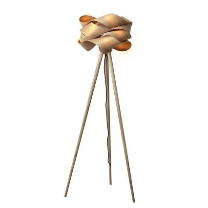 Lámpara de pie de madera 1xE27/60W/230V madera maciza/chapa/fresno