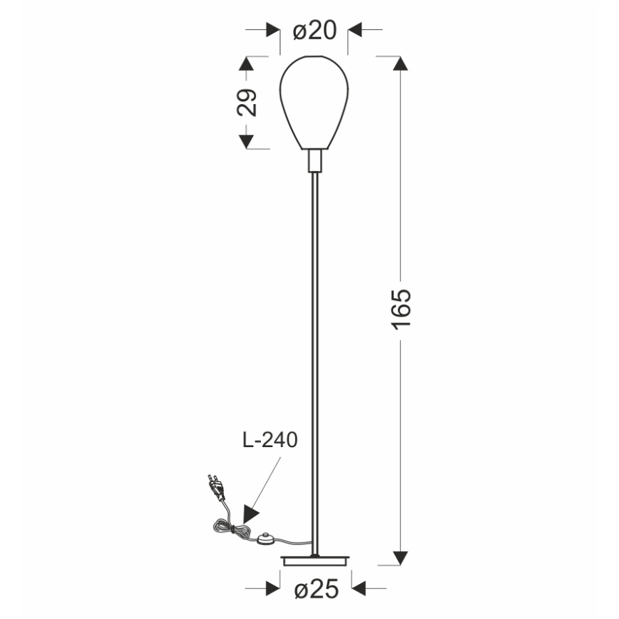 Lámpara de pie DENSO 1xG9/5W/230V cobre/negra