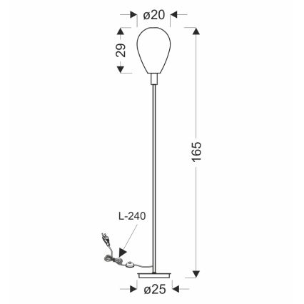 Lámpara de pie DENSO 1xG9/5W/230V cromo negro