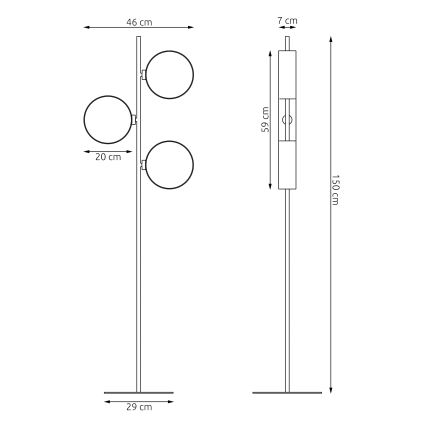 Lámpara de pie DRUMZ 3xE14/10W/230V gris
