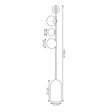 Lámpara de pie ETNO 4xG9/8W/230V naranja