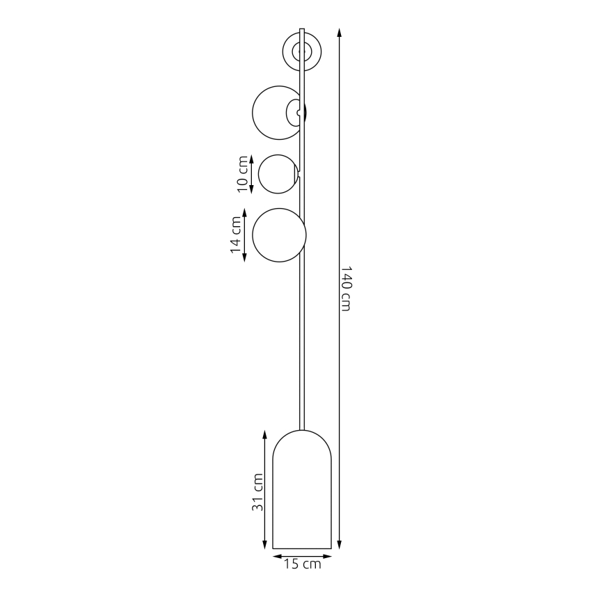Lámpara de pie ETNO 4xG9/8W/230V naranja