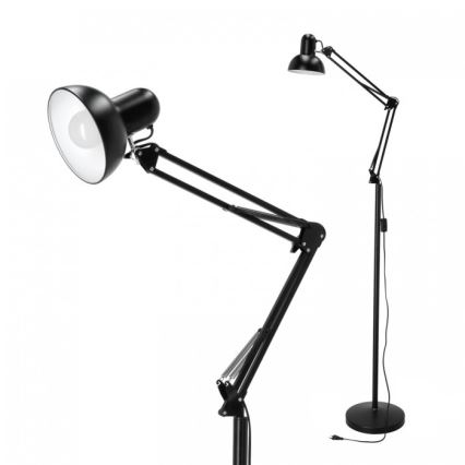 Lámpara de pie flexible AURIQ 1xE27/60W/230V 184 cm negro