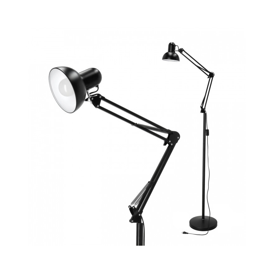 Lámpara de pie flexible AURIQ 1xE27/60W/230V 184 cm negro