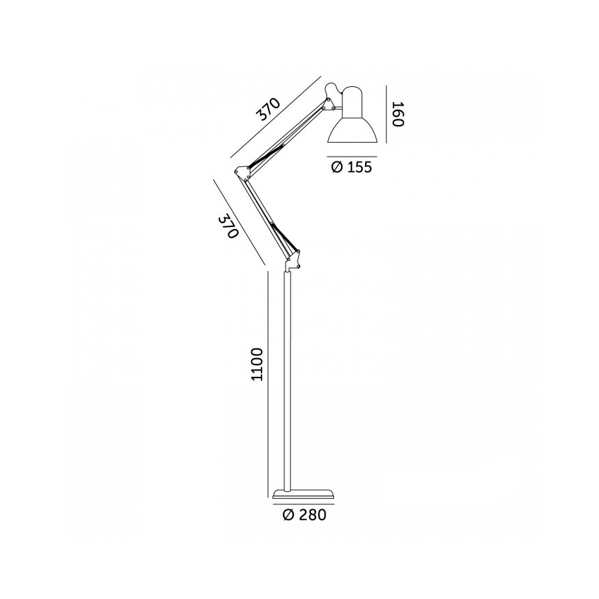 Lámpara de pie flexible AURIQ 1xE27/60W/230V 184 cm negro