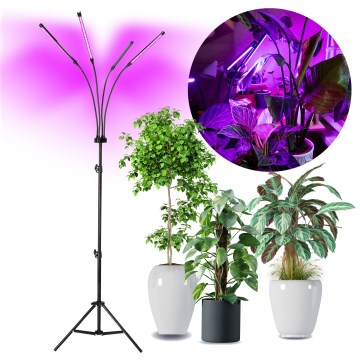 Lámpara de pie flexible LED regulable para el cultivo de plantas VITARO 4xLED/7,5W/230V negro
