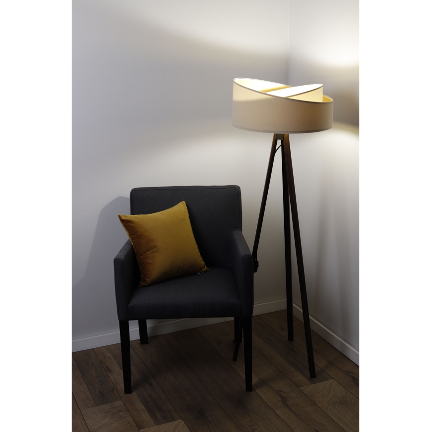 Lámpara de pie GALAXY 1xE27/60W/230V beige/blanco/wengué