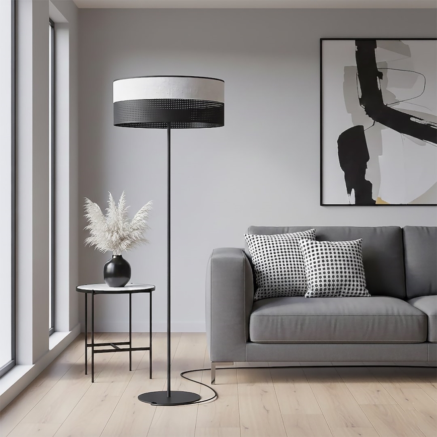 Lámpara de pie KARBON 1xE27/15W/230V negra/gris