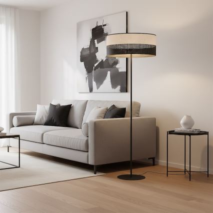 Lámpara de pie KARBON 1xE27/15W/230V negra/gris