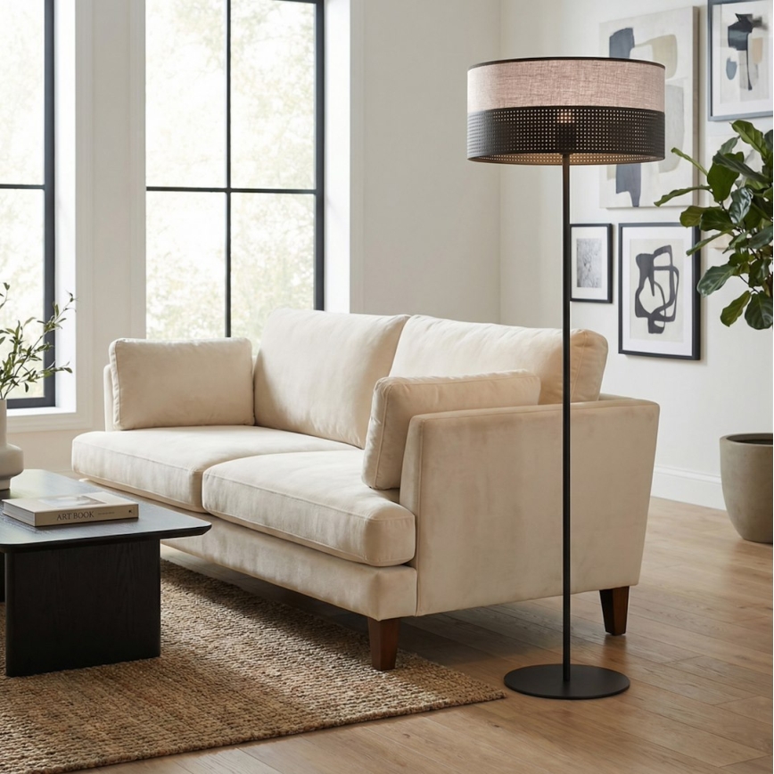 Lámpara de pie KARBON 1xE27/15W/230V negra/gris