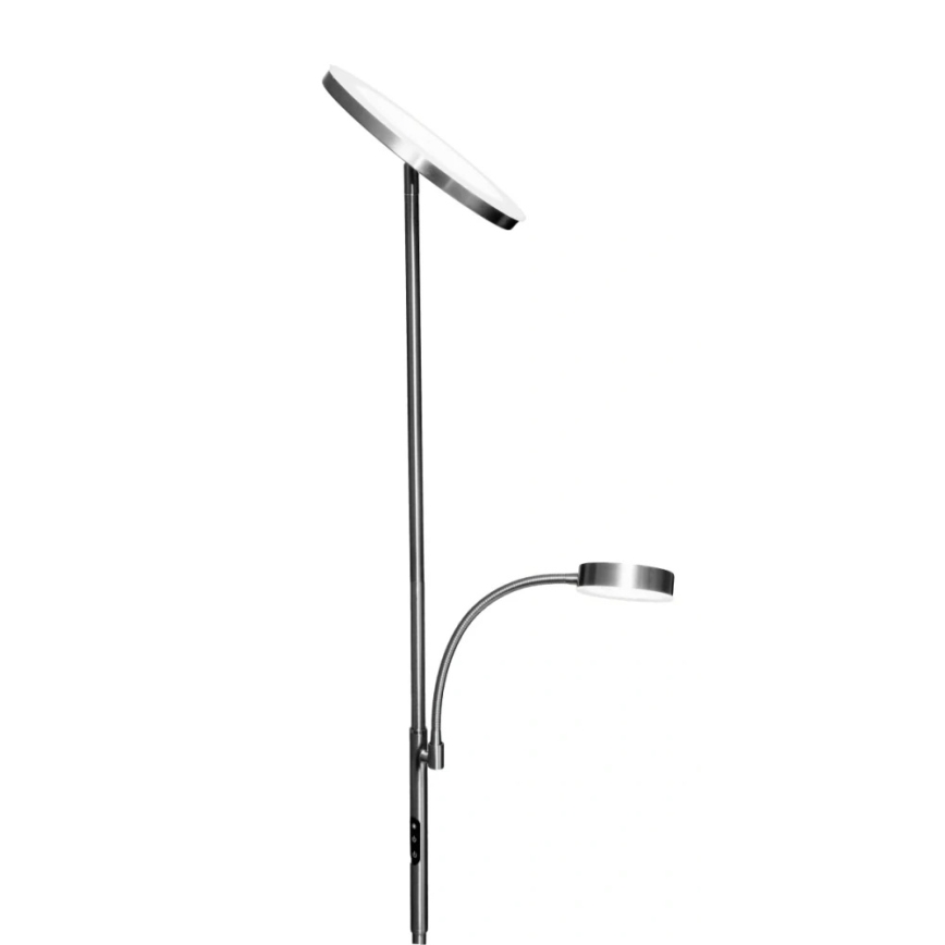 Lámpara de pie LED regulable NORA LED/25W/230V 2200/3000/4000K + LED/5W 3000K cromo mate + mando a distancia