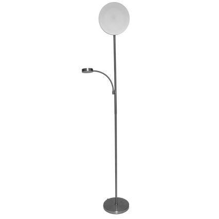 Lámpara de pie LED regulable NORA LED/25W/230V 2200/3000/4000K + LED/5W 3000K cromo mate + mando a distancia