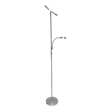Lámpara de pie LED regulable NORA LED/25W/230V 2200/3000/4000K + LED/5W 3000K cromo mate + mando a distancia