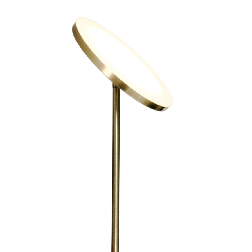 Lámpara de pie LED regulable NORA LED/25W/230V 2200/3000/4000K + LED/5W 3000K dorada + mando a distancia